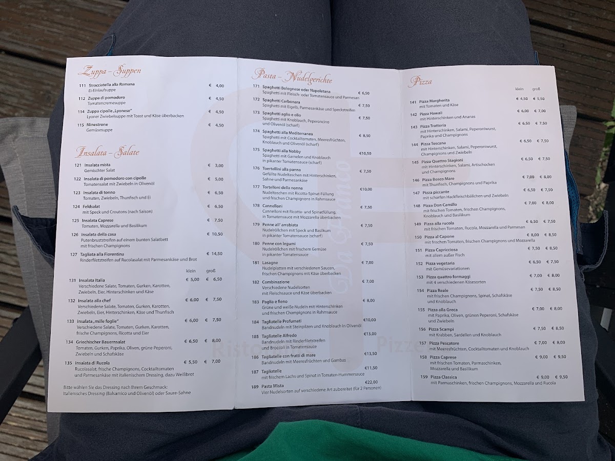 Menu Ristorante Pizzeria Da Franco-1
